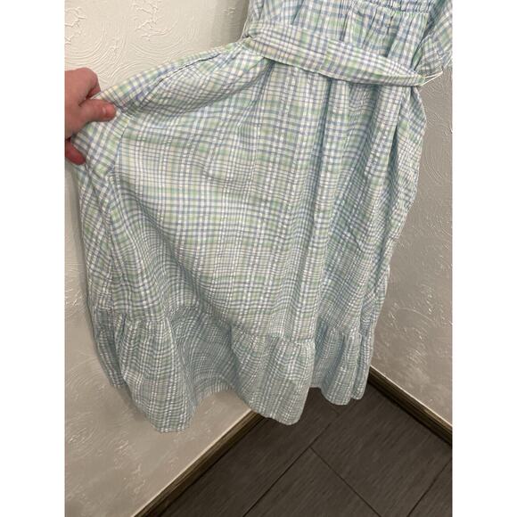 St. John’s Bay Square Neck Midi Plaid Romantic Dress Large NWT Pastel Spring - Picture 10 of 10